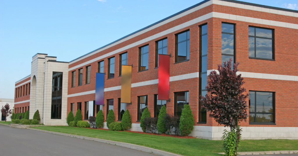 An image of a school building that has been built based off of school site planning best practices.