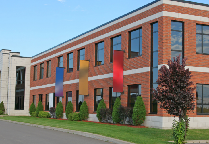 An image of a school building that has been built based off of school site planning best practices.