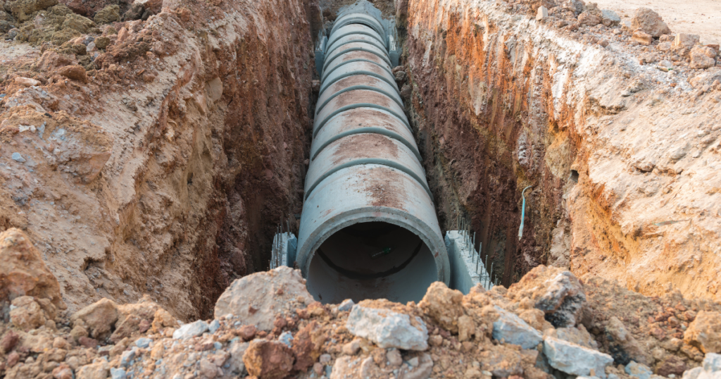 An image of a drain pipe representing the topic of drainage systems