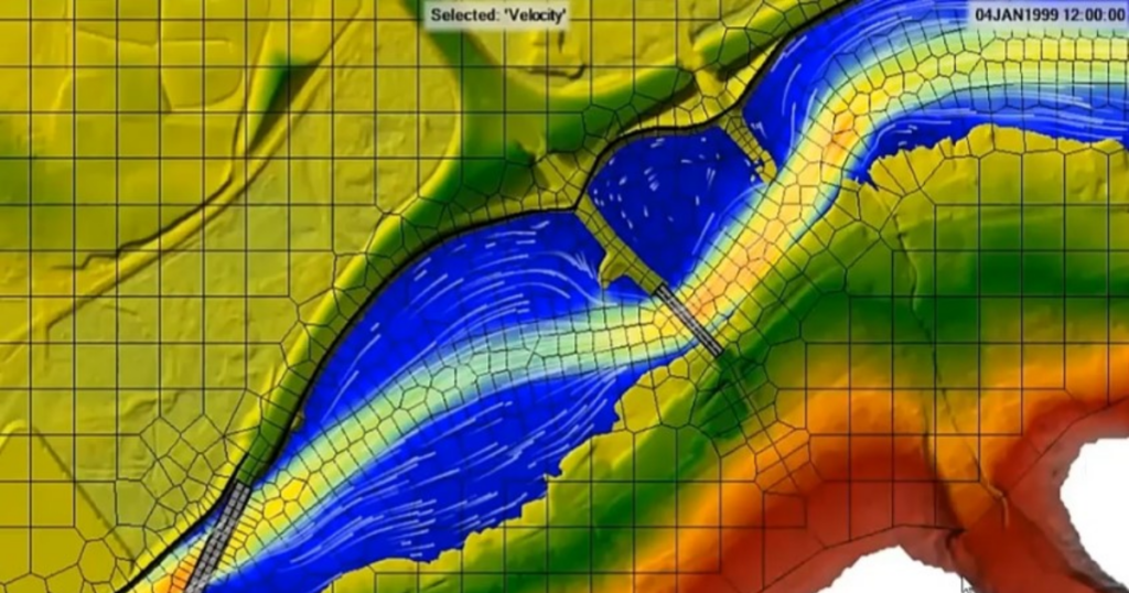 An image of HEC-RAS displayed on a screen, photo courtesy of Australian Water School.